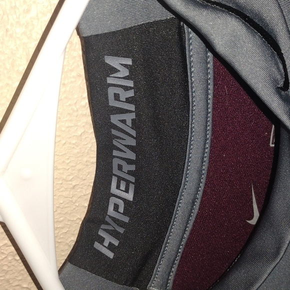 Nike Pro Combat Hyperwarm Dri-Fit Gray and Black Mock Neck Shirt L - Picture 4 of 8